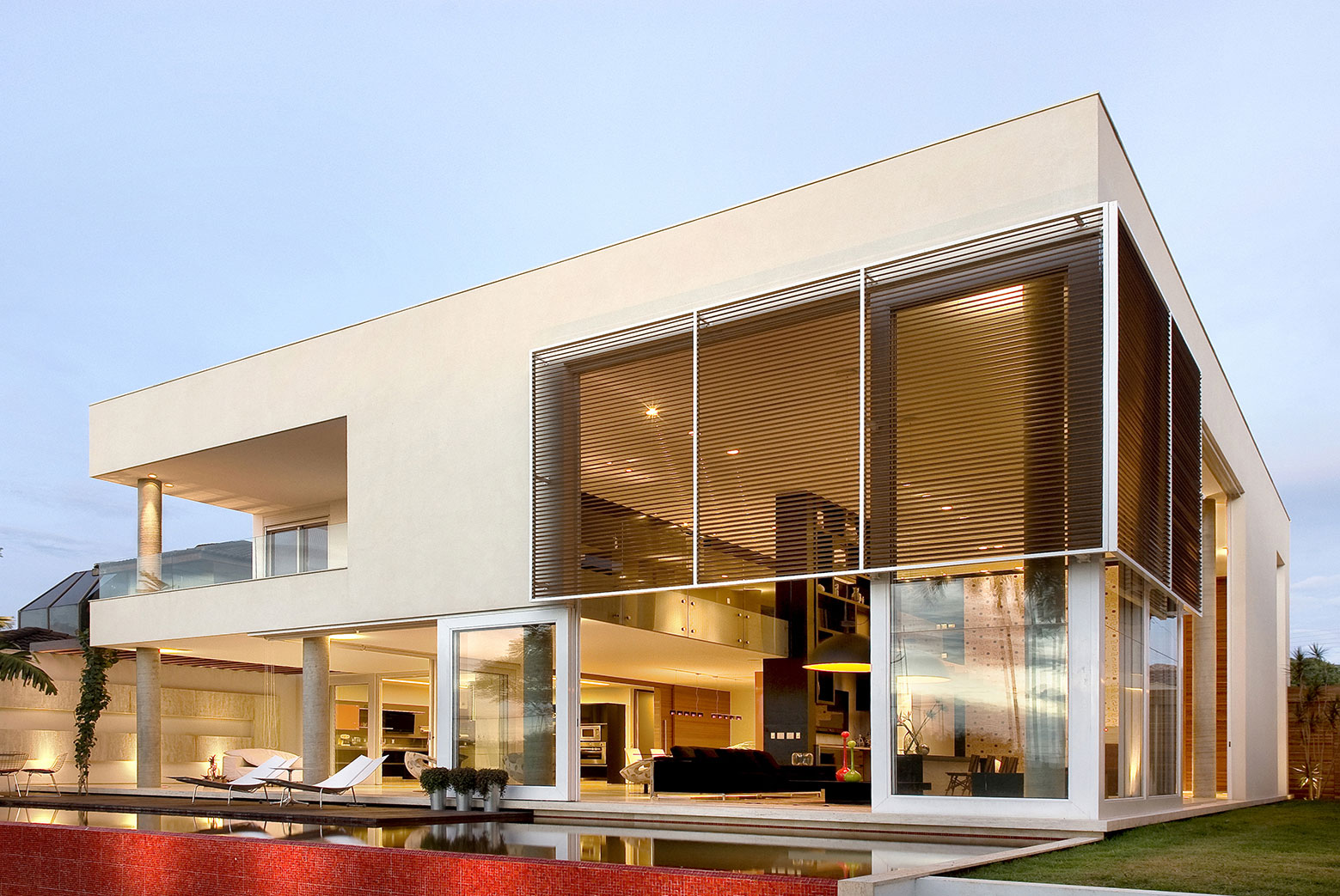 A Bright Contemporary Home with Geometric and Rough Concrete Facade in Brasilia by Architecture Ney Lima (6)