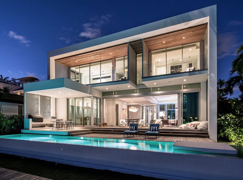 A Bright Modern Concrete Home with Beautiful and Transparent Arrangement on Biscayne Bay by [STRANG] Architecture (1)