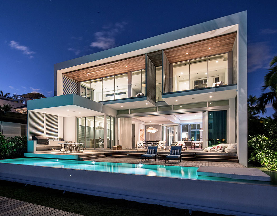 A Bright Modern Concrete Home with Beautiful and Transparent Arrangement on Biscayne Bay by [STRANG] Architecture (1)
