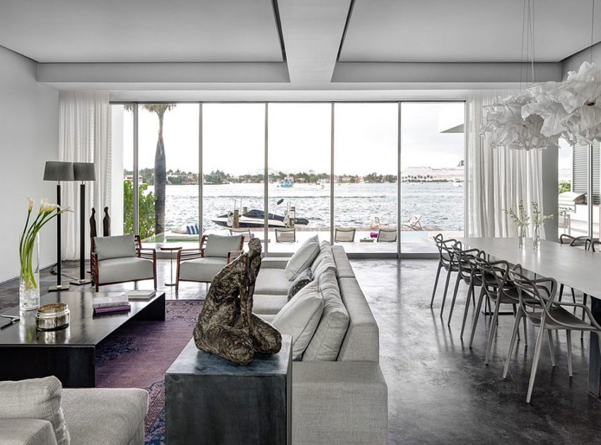 A Bright Modern Concrete Home with Beautiful and Transparent Arrangement on Biscayne Bay by [STRANG] Architecture (11)