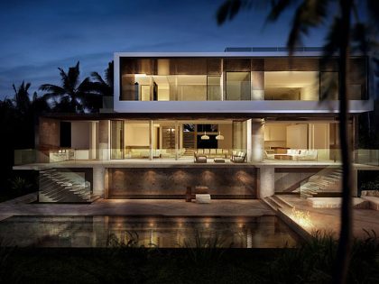 A Bright Modern Concrete Home with Beautiful and Transparent Arrangement on Biscayne Bay by [STRANG] Architecture (4)