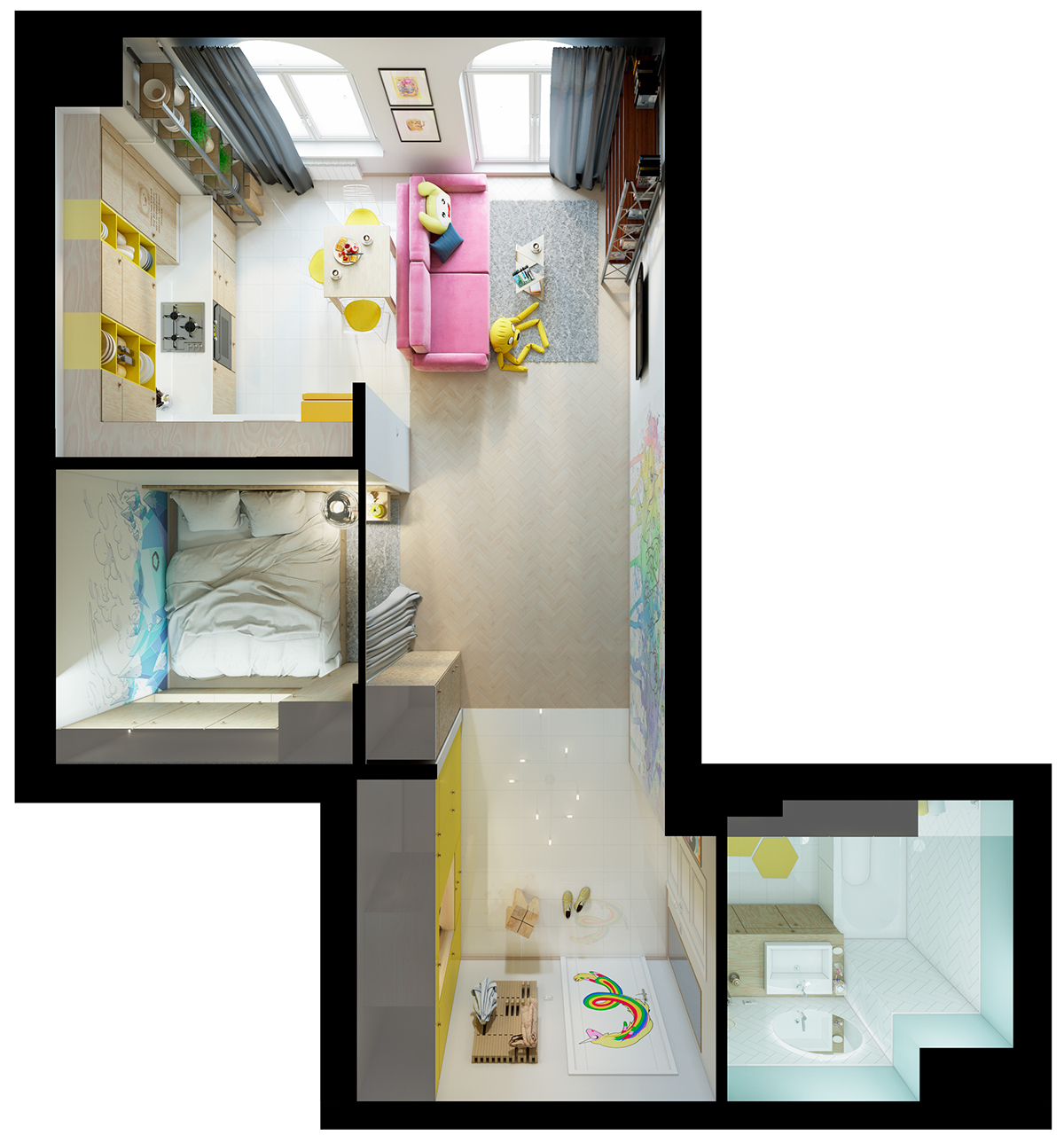 A Bright Modern Home with Pop Art and Scandinavian Style in Kiev, Ukraine by Lada Kamyshanska & Alexander Milovanov (12)