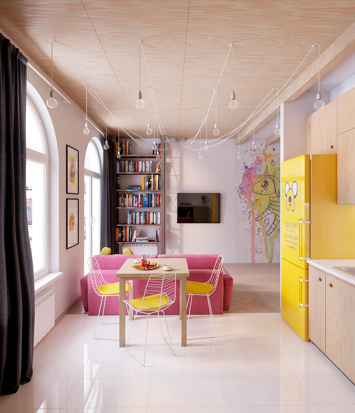 A Bright Modern Home with Pop Art and Scandinavian Style in Kiev, Ukraine by Lada Kamyshanska & Alexander Milovanov (4)