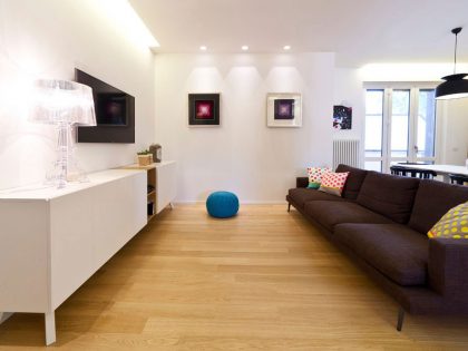 A Bright and Luminous Modern Apartment with Wood Accents in Bastia Umbra, Italy by Gianni Amantini (2)