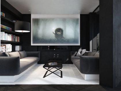A Chic and Elegant Home with the Contrast of Black and White in Kiev, Ukraine by Igor Sirotov Architect (1)