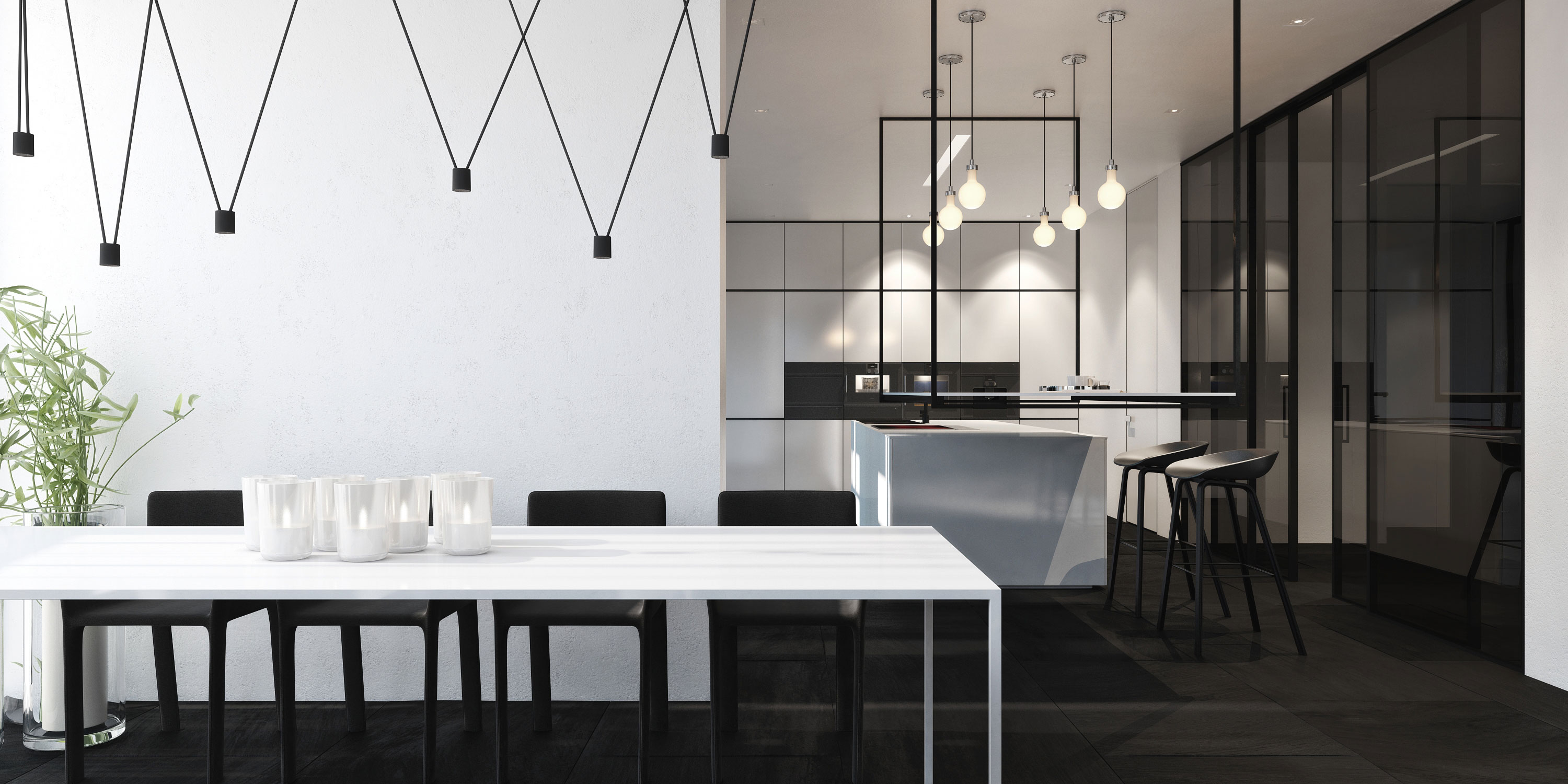 A Chic and Elegant Home with the Contrast of Black and White in Kiev, Ukraine by Igor Sirotov Architect (9)