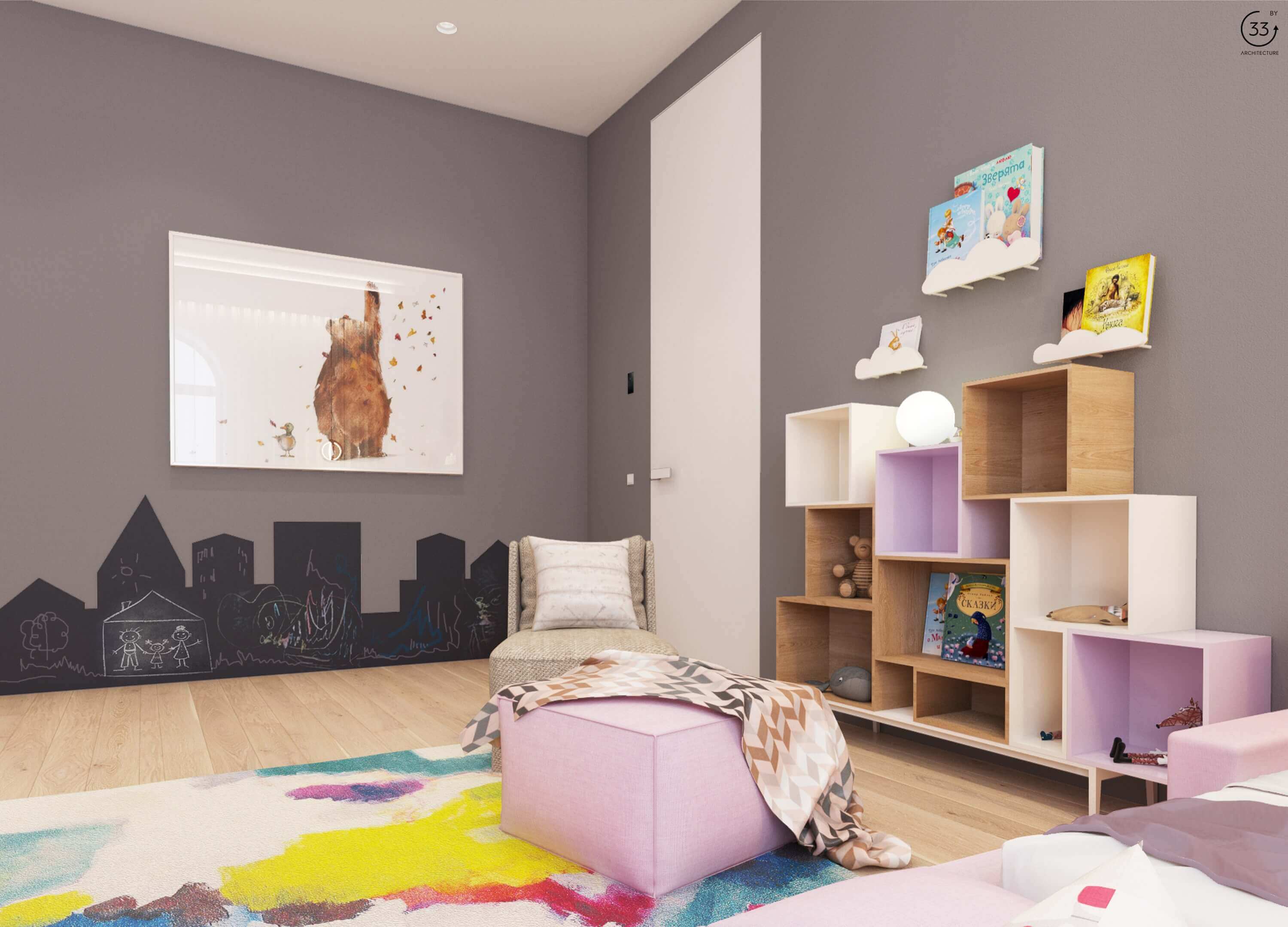 A Colorful, Modern Kid-Friendly Apartment with Lots of Playful Features in Kiev, Ukraine by 33BY Architecture (1)