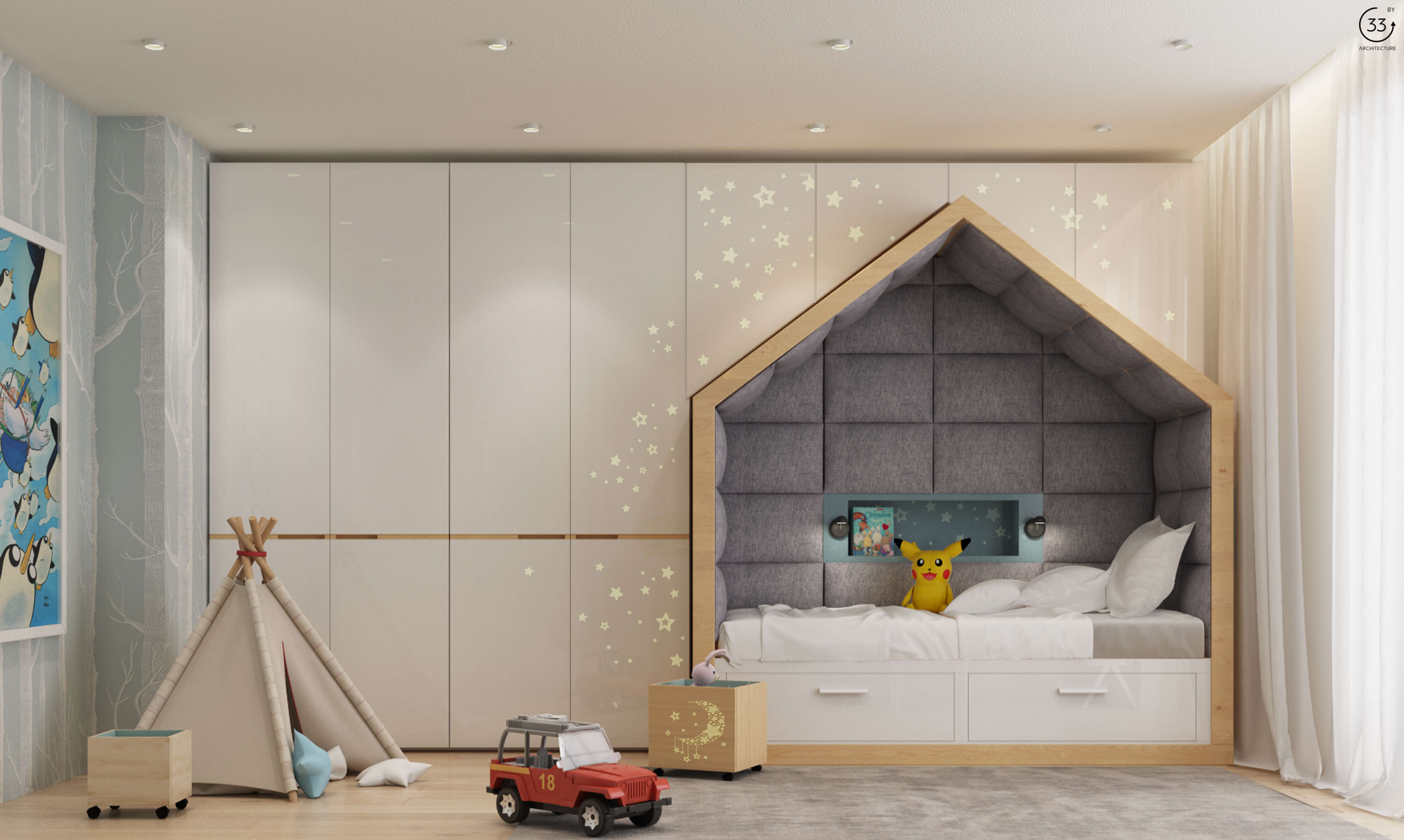 A Colorful, Modern Kid-Friendly Apartment with Lots of Playful Features in Kiev, Ukraine by 33BY Architecture (22)