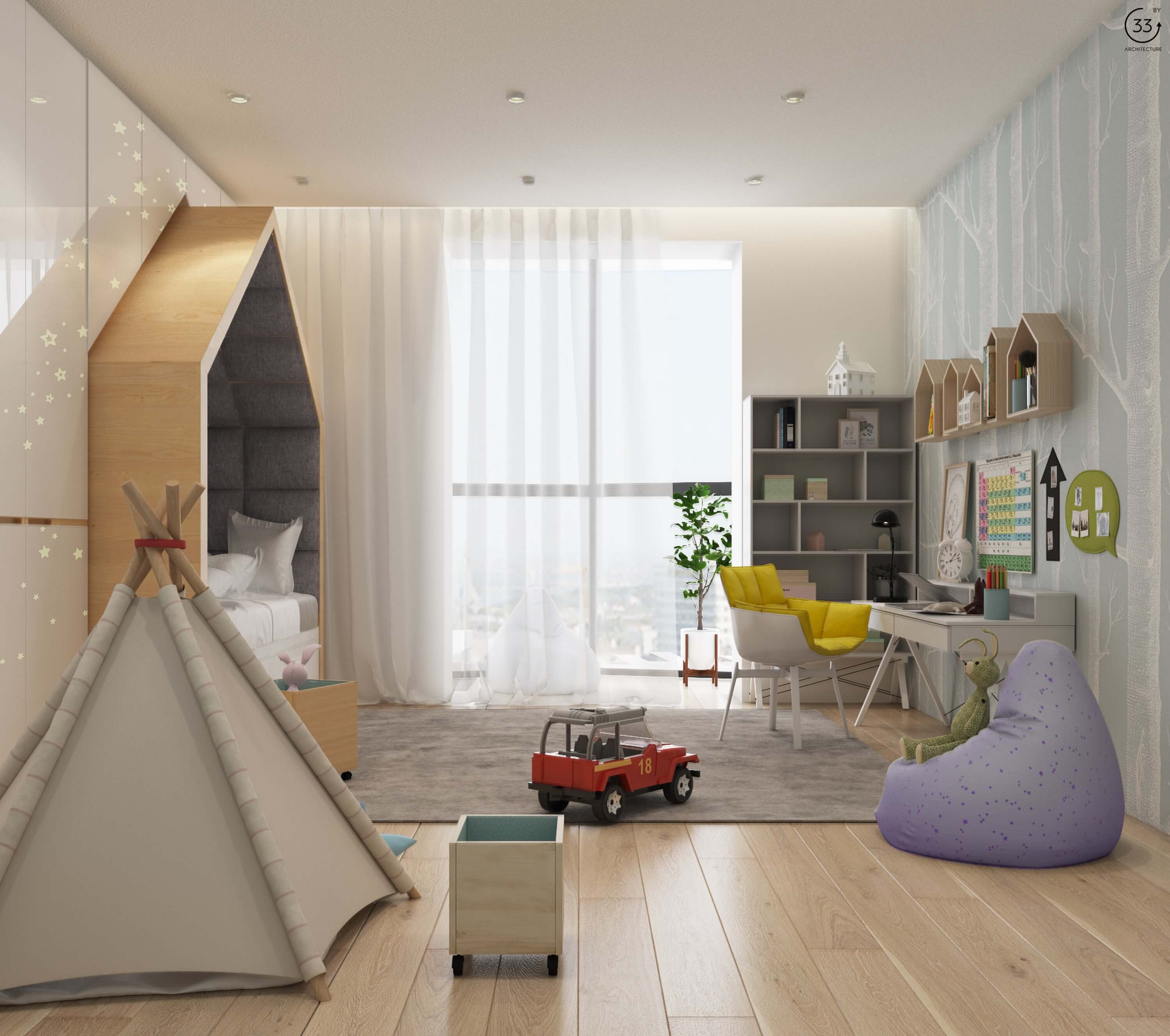 A Colorful, Modern Kid-Friendly Apartment with Lots of Playful Features in Kiev, Ukraine by 33BY Architecture (24)