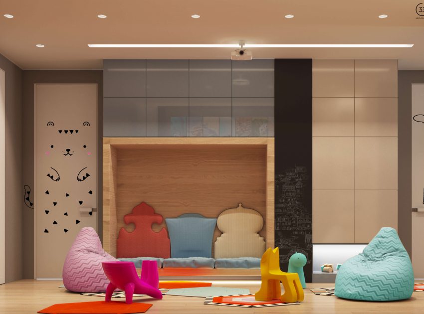 A Colorful, Modern Kid-Friendly Apartment with Lots of Playful Features in Kiev, Ukraine by 33BY Architecture (5)