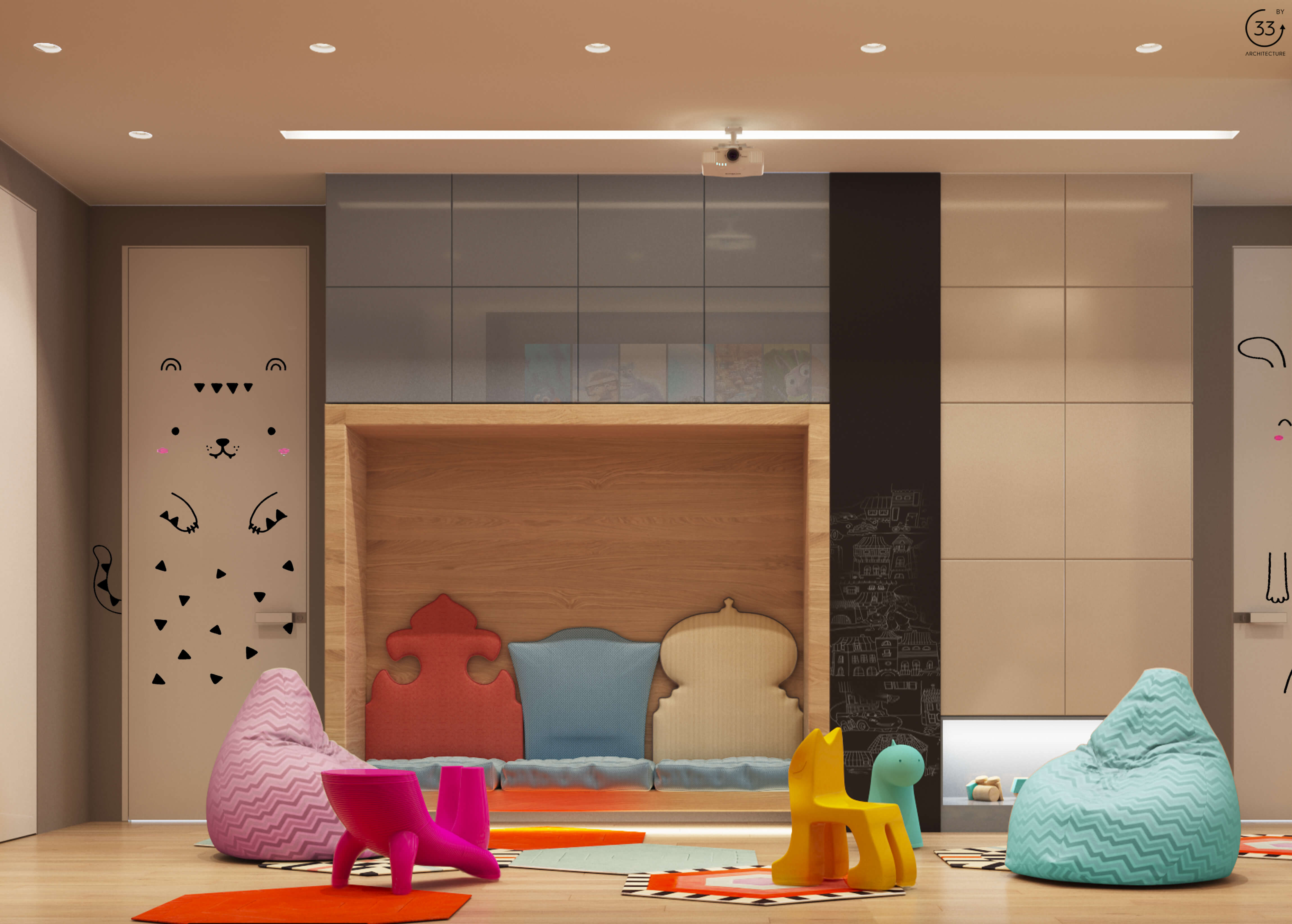 A Colorful, Modern Kid-Friendly Apartment with Lots of Playful Features in Kiev, Ukraine by 33BY Architecture (5)