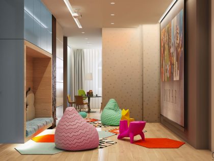 A Colorful, Modern Kid-Friendly Apartment with Lots of Playful Features in Kiev, Ukraine by 33BY Architecture (6)