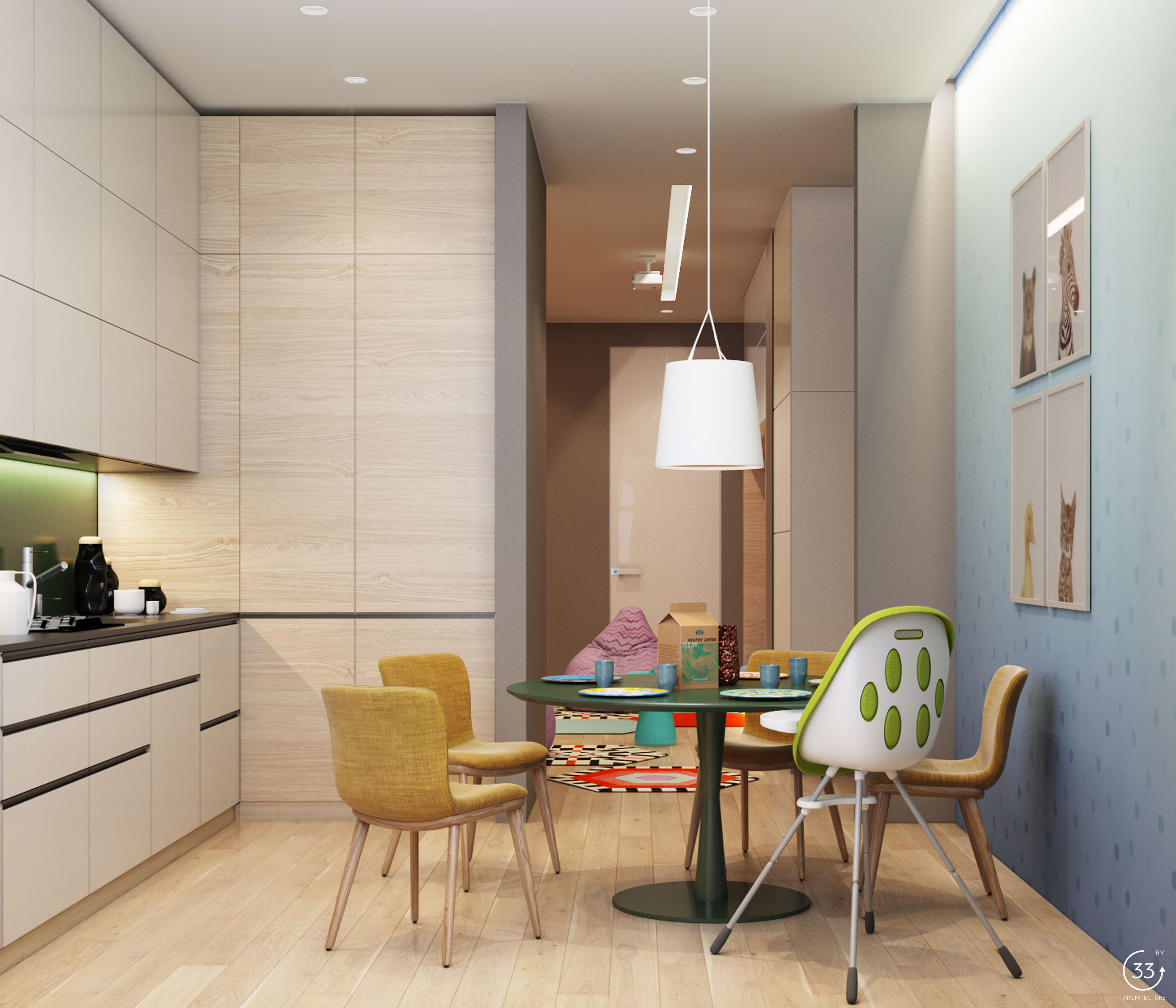 A Colorful, Modern Kid-Friendly Apartment with Lots of Playful Features in Kiev, Ukraine by 33BY Architecture (9)