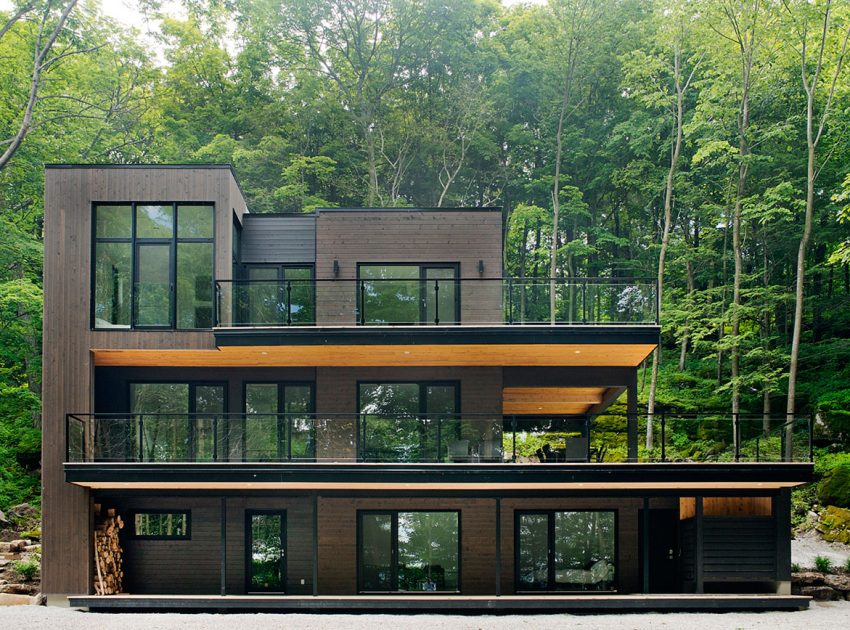 A Contemporary House with a Privileged Natural Environment of Lakes and Mountains in Quebec by Boom Town (2)