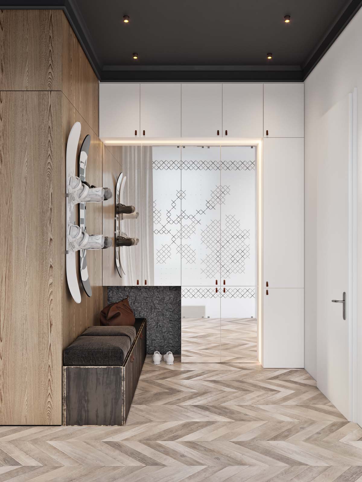 A Cozy Modern Apartment with Vibrant Pops of Red and Rustic Accents in Kiev, Ukraine by Alesya Kasianenko (10)