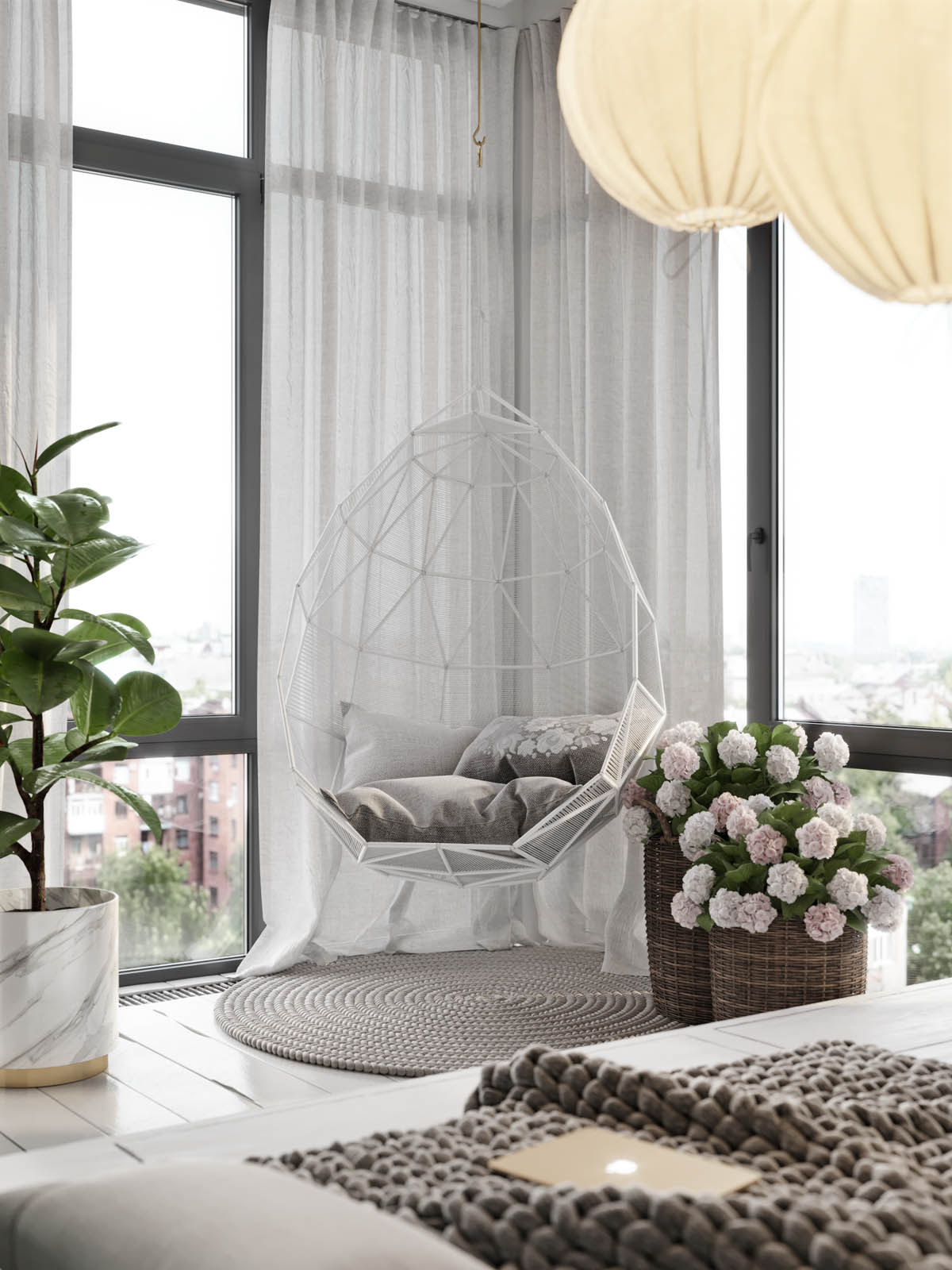 A Cozy Modern Apartment with Vibrant Pops of Red and Rustic Accents in Kiev, Ukraine by Alesya Kasianenko (12)