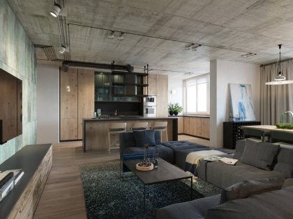 A Cozy and Stylish Modern Apartment with Strong Personality in Kiev, Ukraine