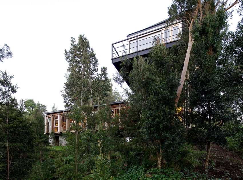 A Dramatic and Rustic Modern Home Shielded by Beautiful Forest in Puerto Varas by Aranguiz-Bunster Arquitectos (2)