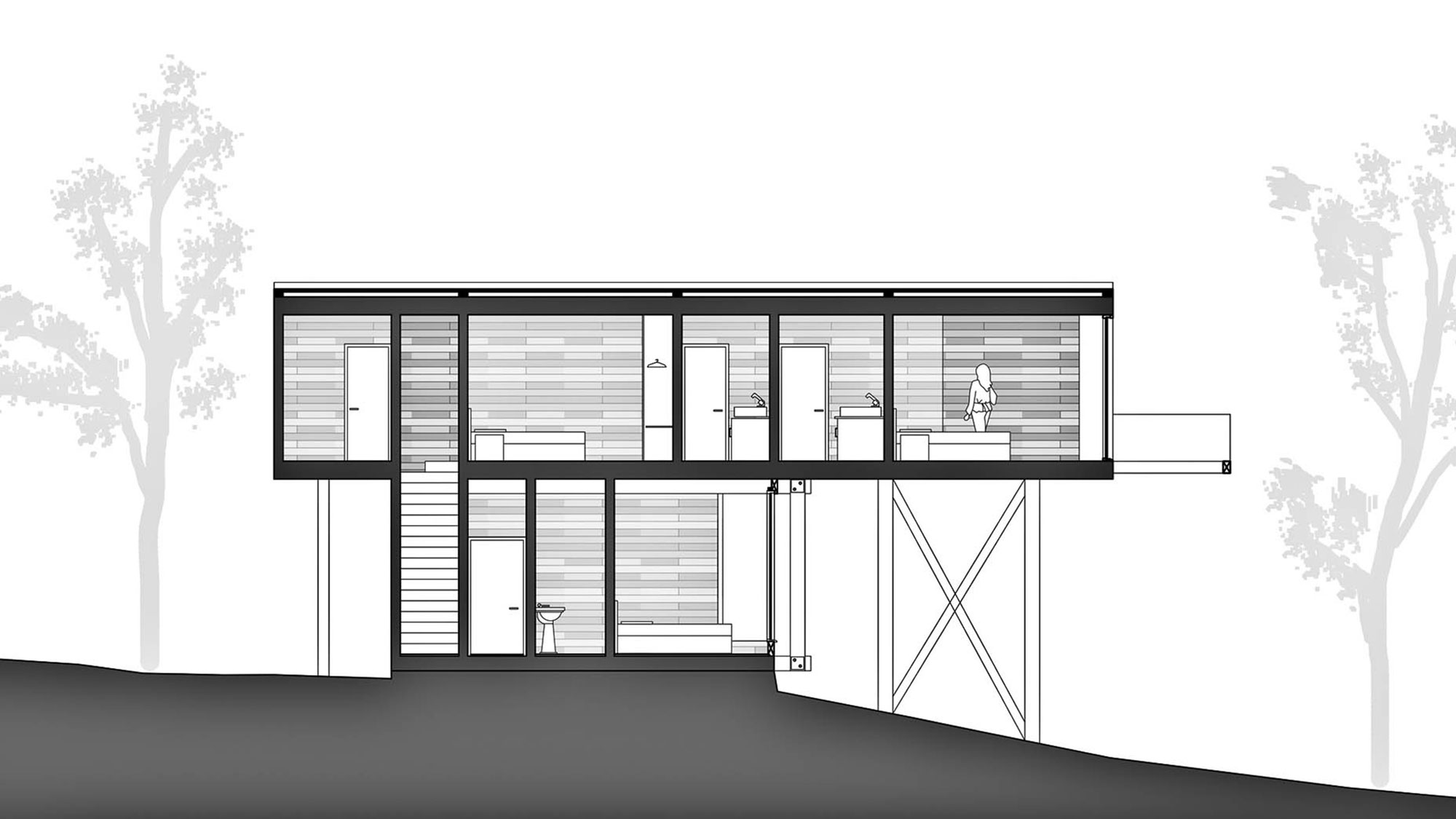 A Dramatic and Rustic Modern Home Shielded by Beautiful Forest in Puerto Varas by Aranguiz-Bunster Arquitectos (26)