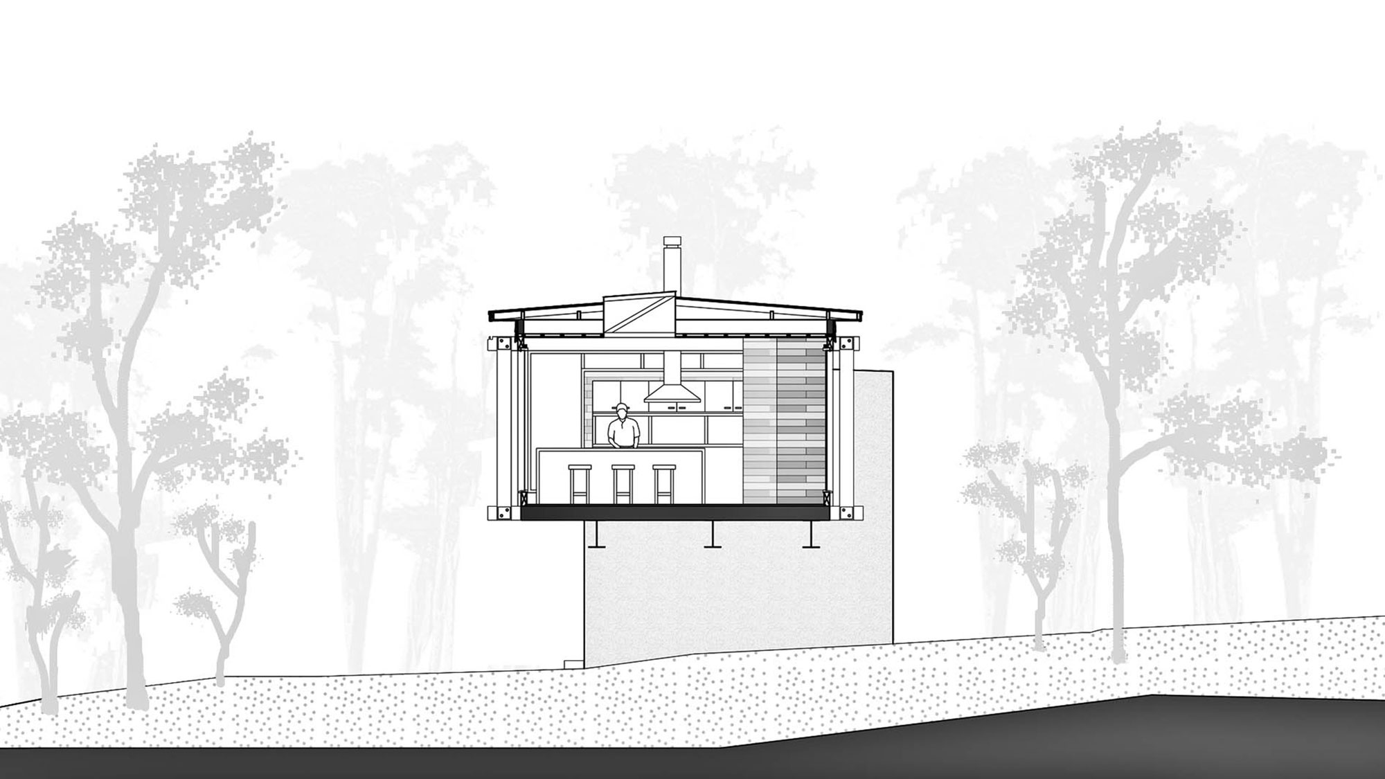 A Dramatic and Rustic Modern Home Shielded by Beautiful Forest in Puerto Varas by Aranguiz-Bunster Arquitectos (27)