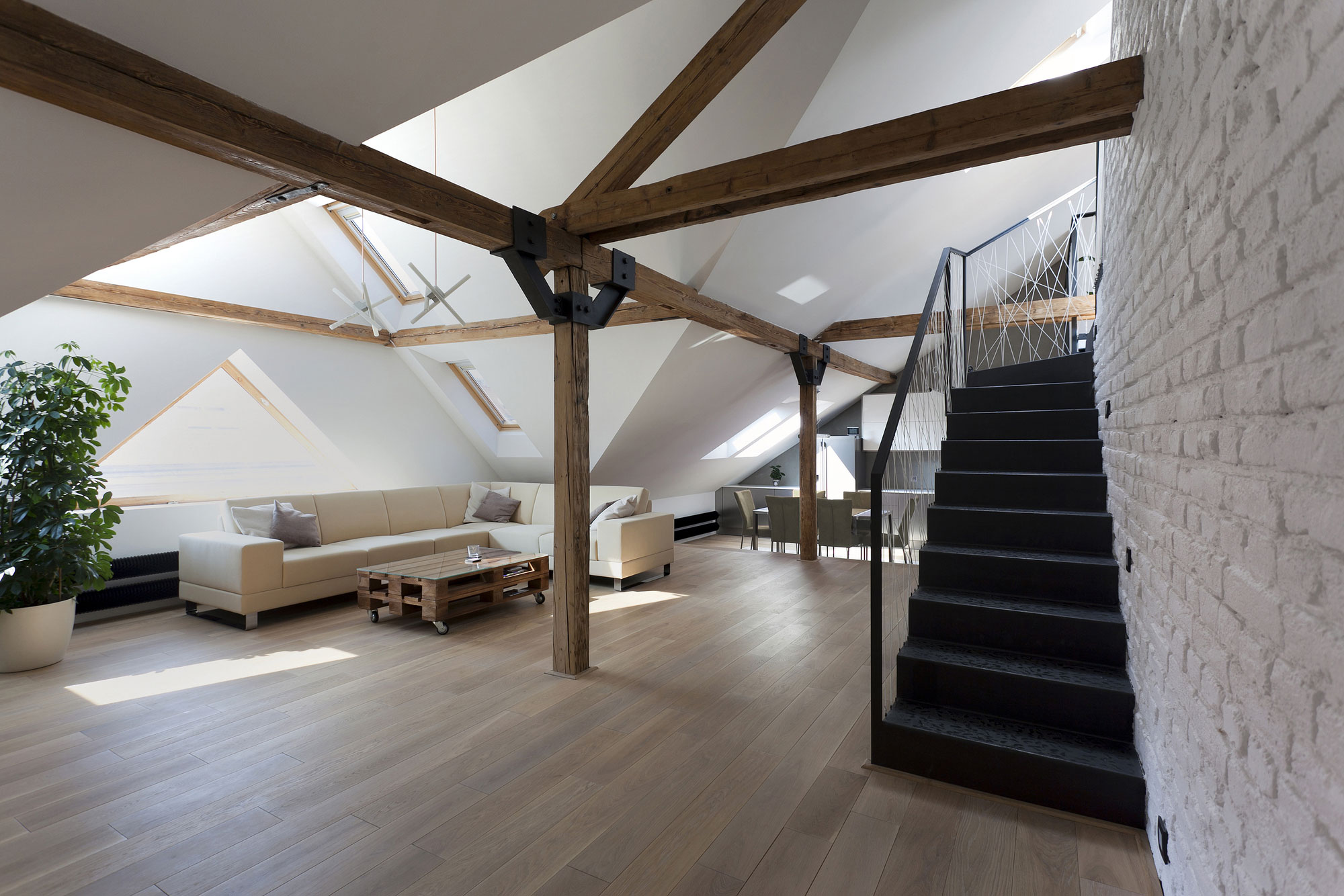 A Former Attic Becomes a Cozy Modern Loft in Prague, Czech Republic by B² Architecture (1)