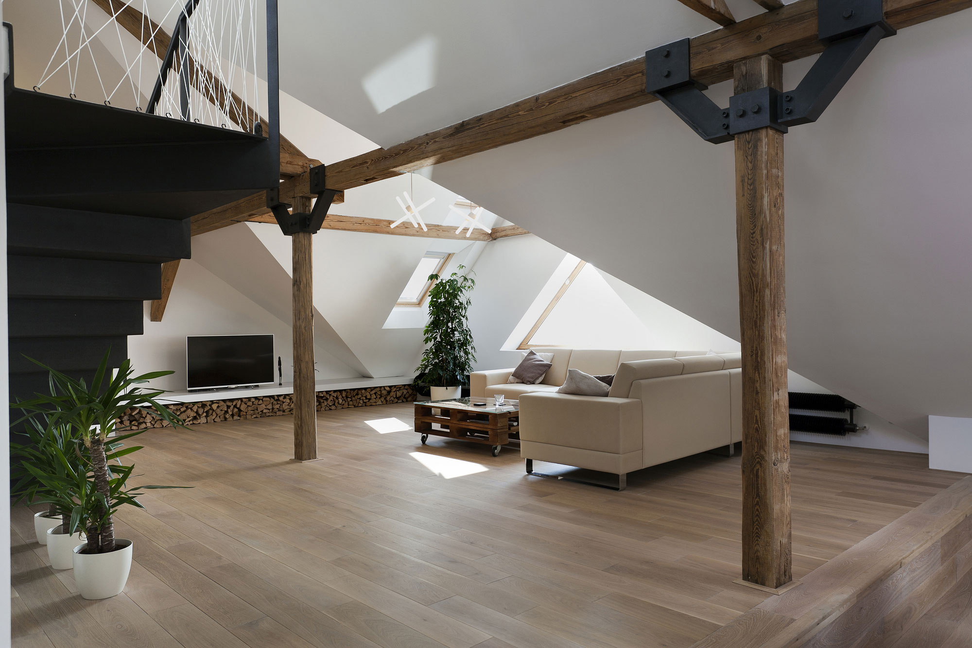 A Former Attic Becomes a Cozy Modern Loft in Prague, Czech Republic by B² Architecture (2)