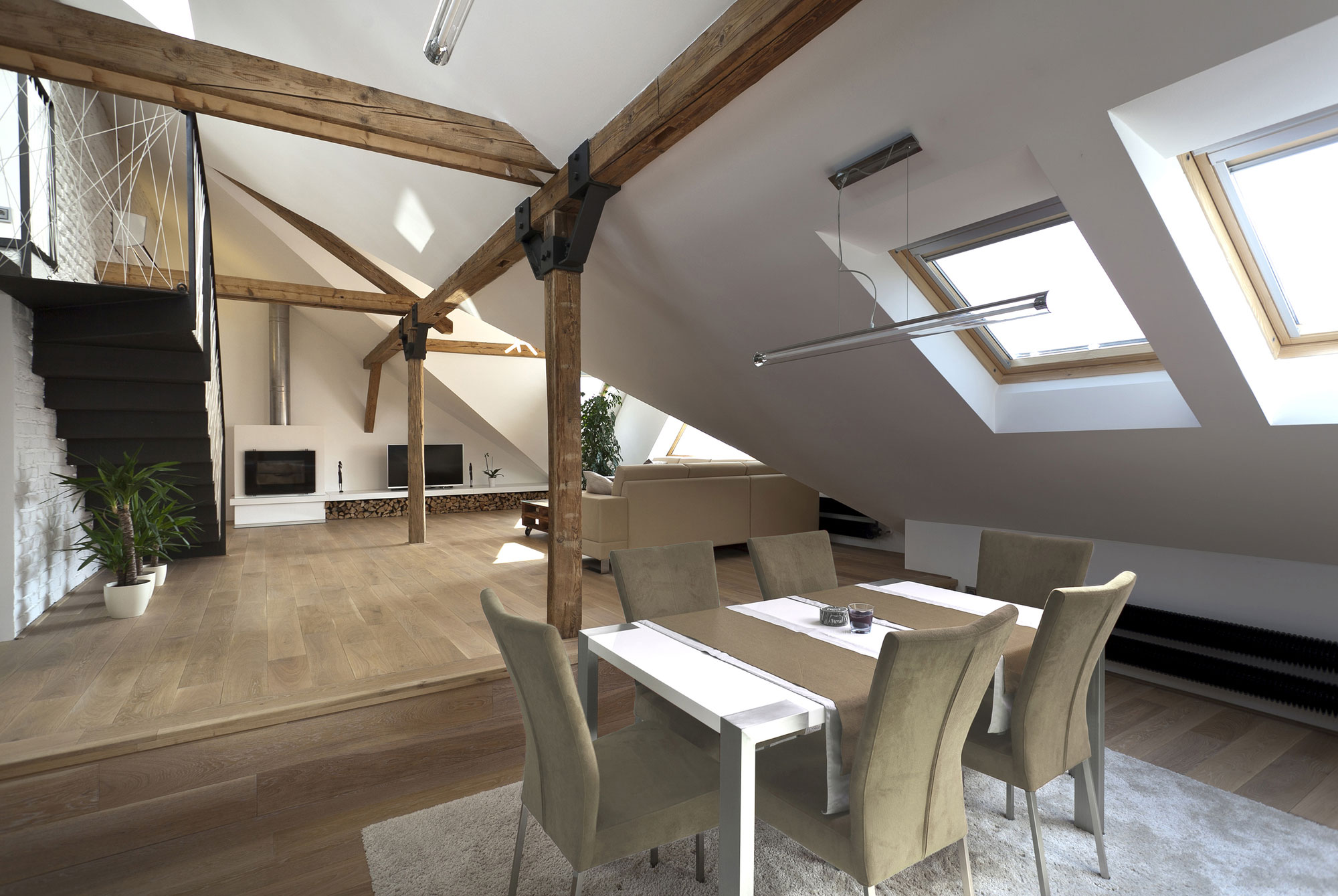 A Former Attic Becomes a Cozy Modern Loft in Prague, Czech Republic by B² Architecture (7)