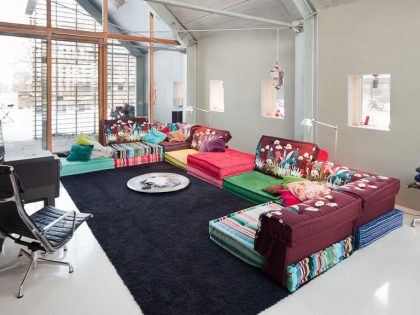 A Former Barnhouse Becomes a Stylish and Colorful Modern Home for a Family in Donderen by aatvos (9)