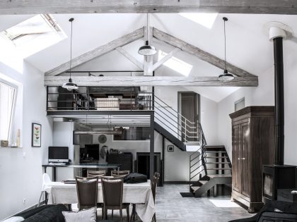 A Former Paper Mill Converted into a Simple but Spacious Contemporary Loft in Anduze, France by Planet Studio (1)