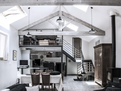 A Former Paper Mill Converted into a Simple but Spacious Contemporary Loft in Anduze, France