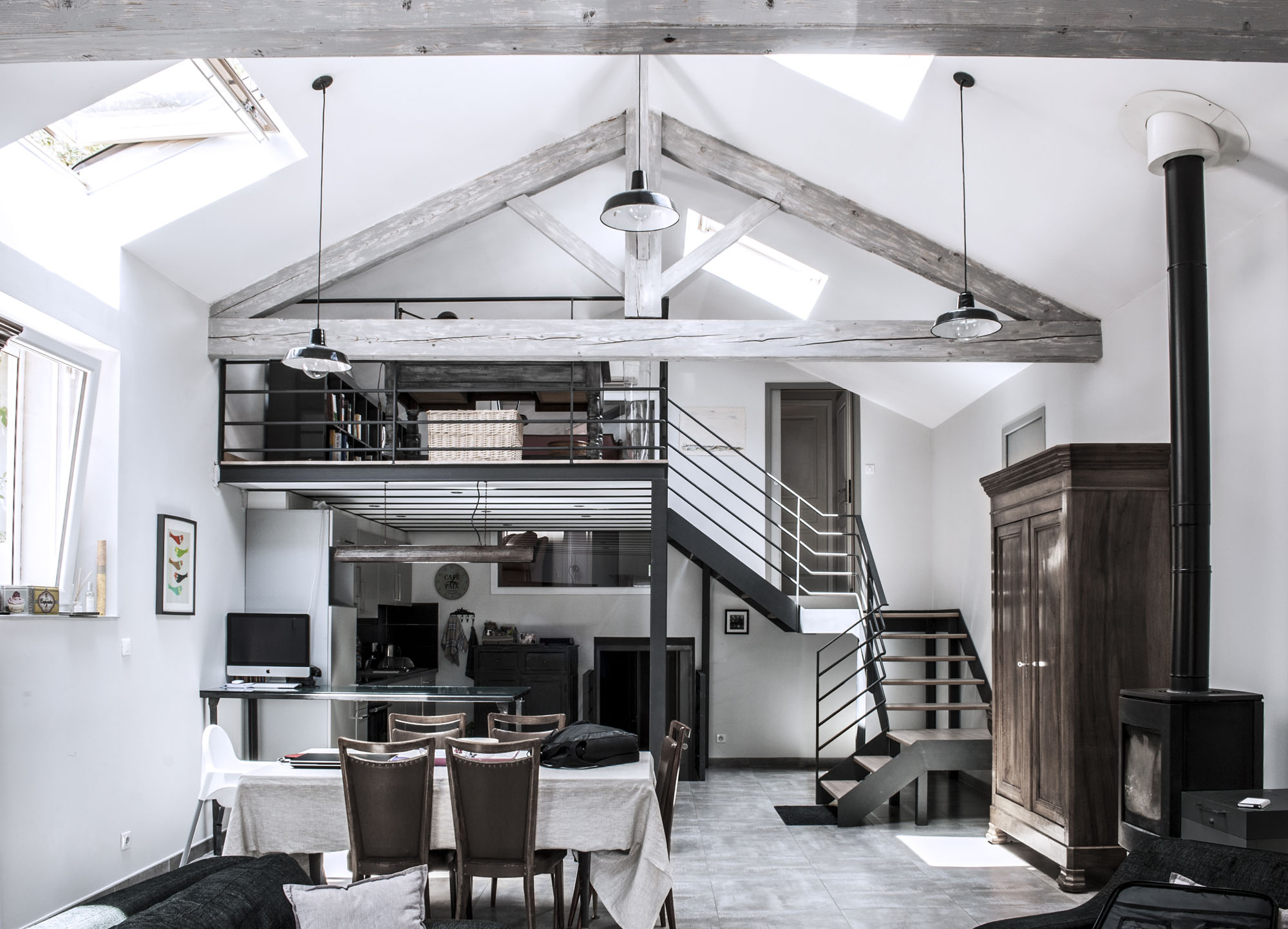 A Former Paper Mill Converted into a Simple but Spacious Contemporary Loft in Anduze, France by Planet Studio (1)