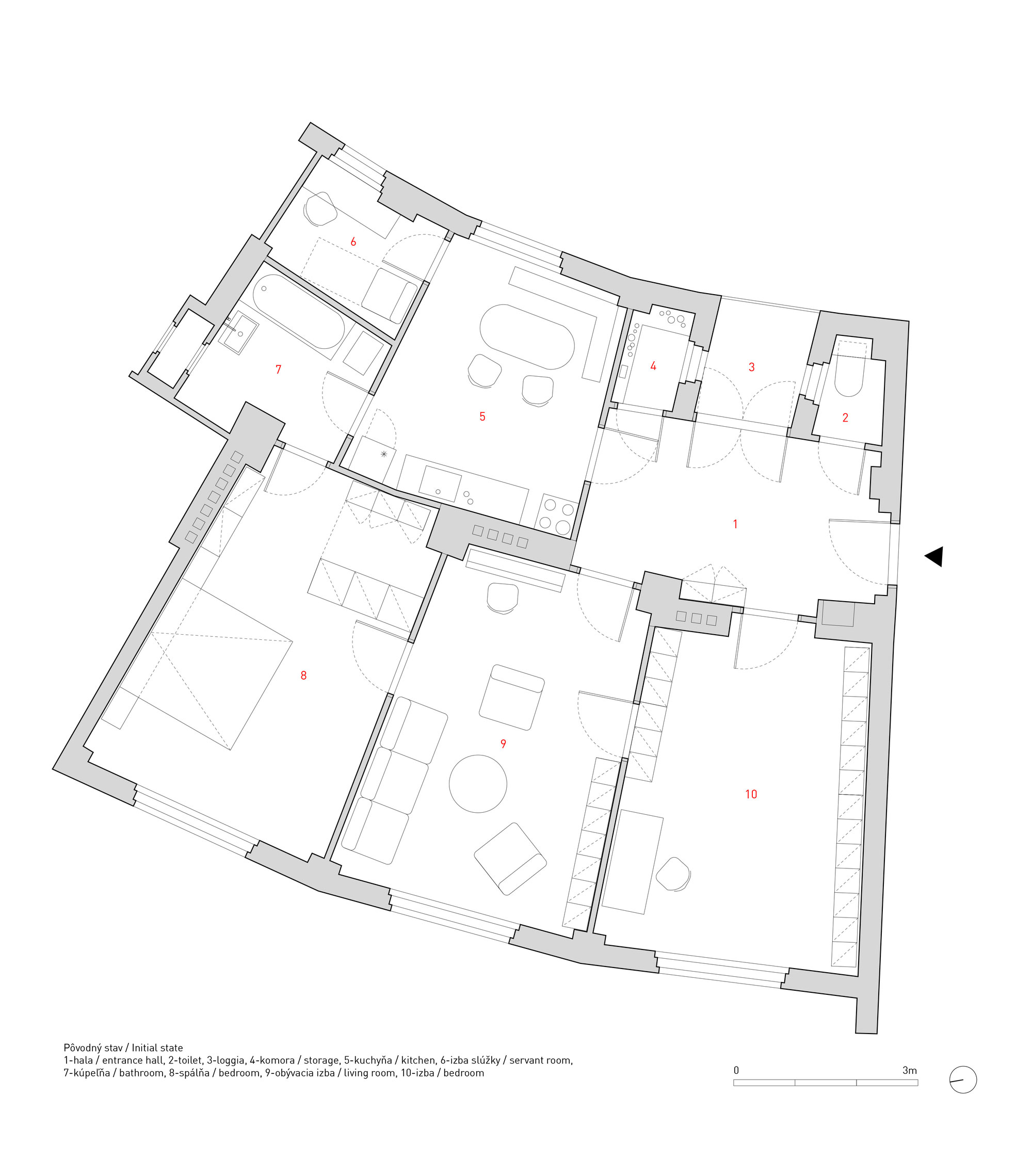 A Four-Room Apartment Transformed into a Multi Functional Space for Art, Working and a Good Turntable in Bratislava by gutgut (11)