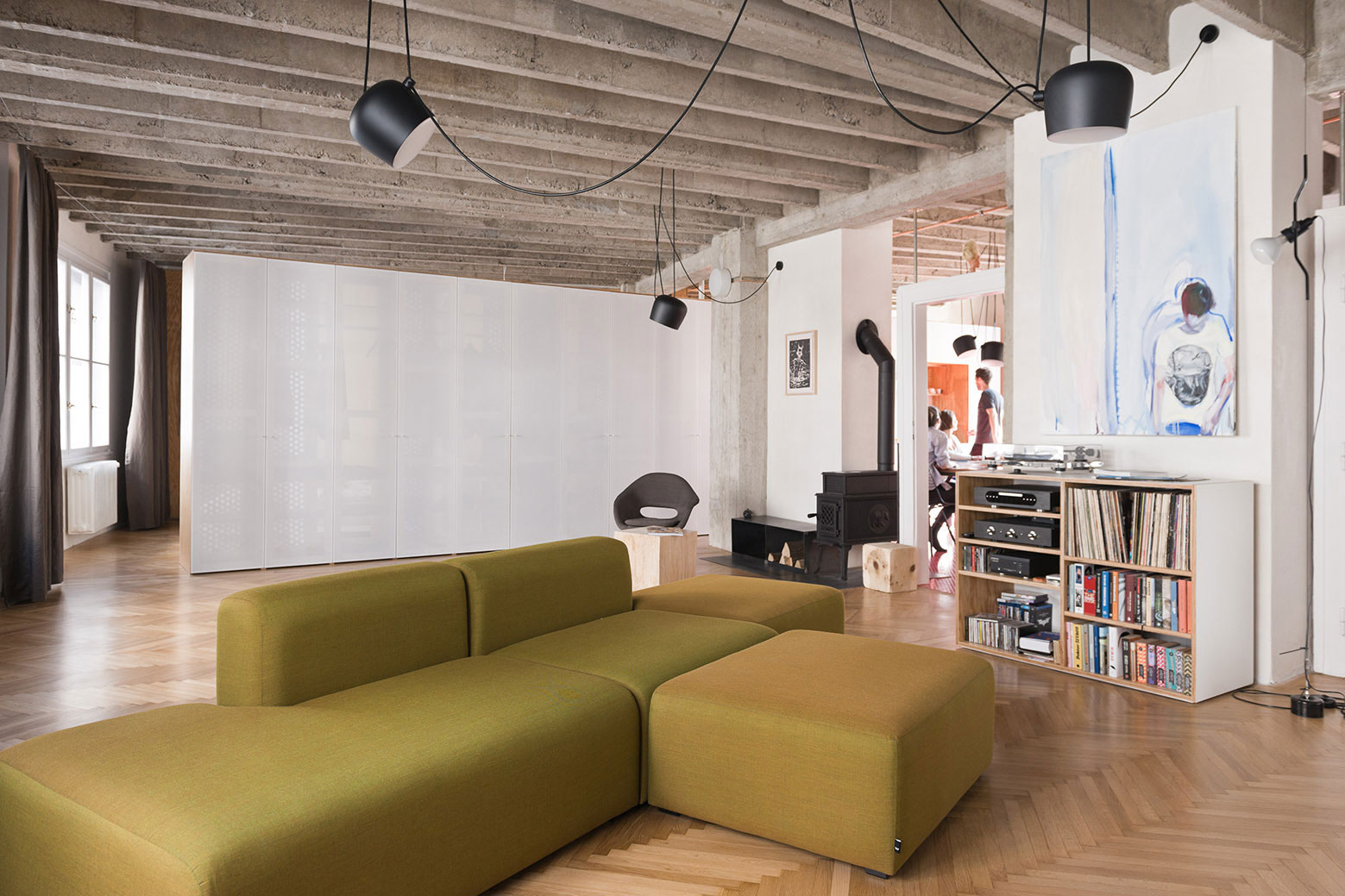 A Four-Room Apartment Transformed into a Multi Functional Space for Art, Working and a Good Turntable in Bratislava by gutgut (2)