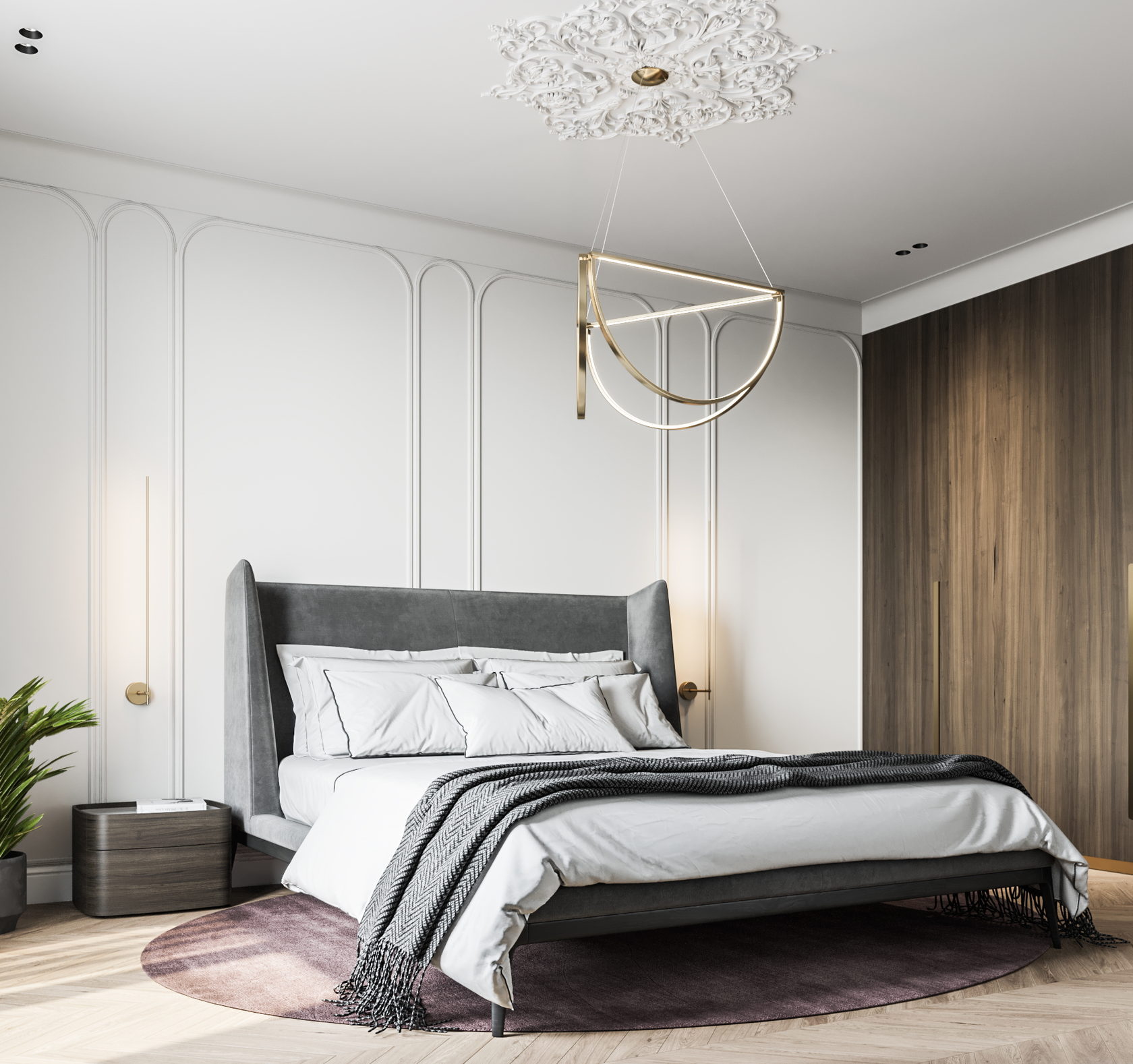 A Light and Bright Modern Apartment with Classic Elements in Moscow City by Bureau Slovo (10)