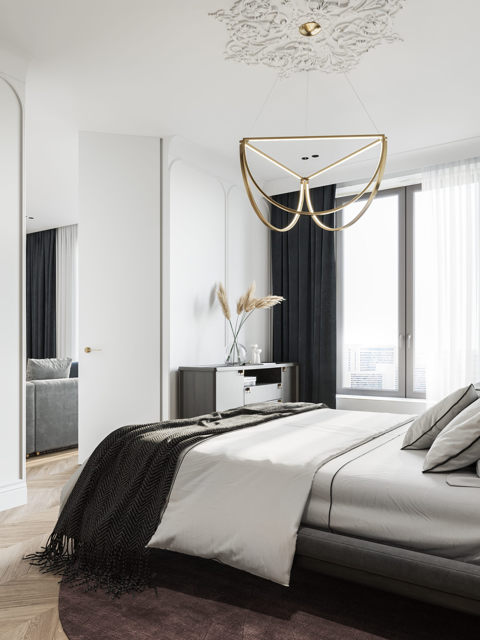 A Light and Bright Modern Apartment with Classic Elements in Moscow City by Bureau Slovo (11)