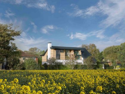 A Luminous Contemporary Home with Pitched Roof and Large Chimney in Hampshire by OB Architecture (1)