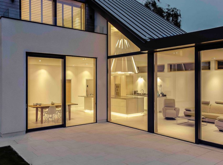 A Luminous Contemporary Home with Pitched Roof and Large Chimney in Hampshire by OB Architecture (13)