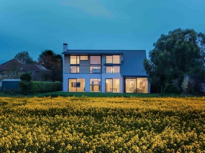 A Luminous Contemporary Home with Pitched Roof and Large Chimney in Hampshire by OB Architecture (14)