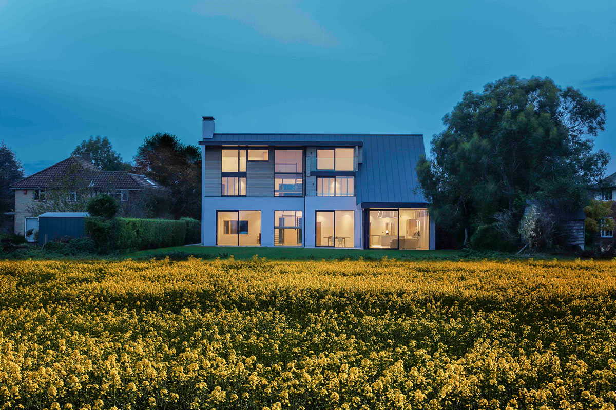 A Luminous Contemporary Home with Pitched Roof and Large Chimney in Hampshire by OB Architecture (14)