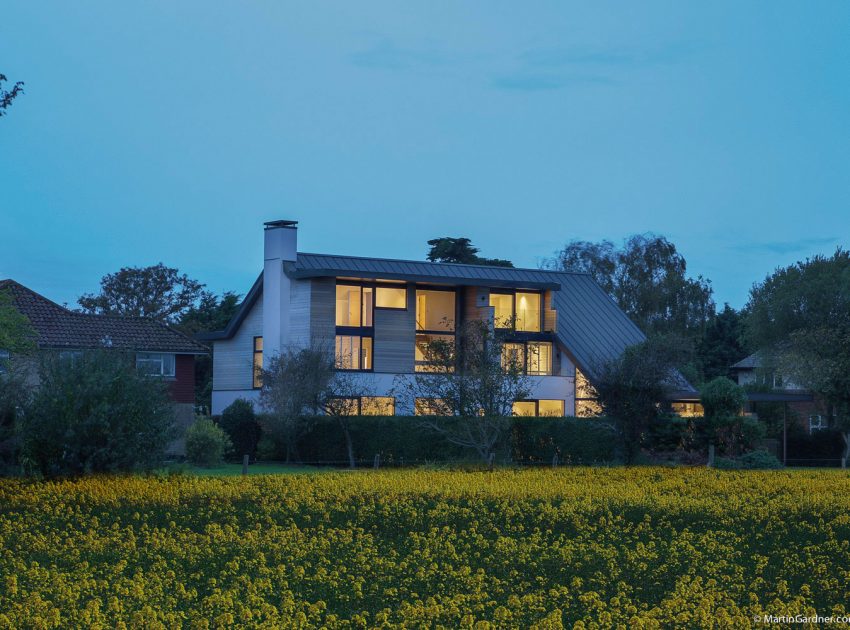 A Luminous Contemporary Home with Pitched Roof and Large Chimney in Hampshire by OB Architecture (15)