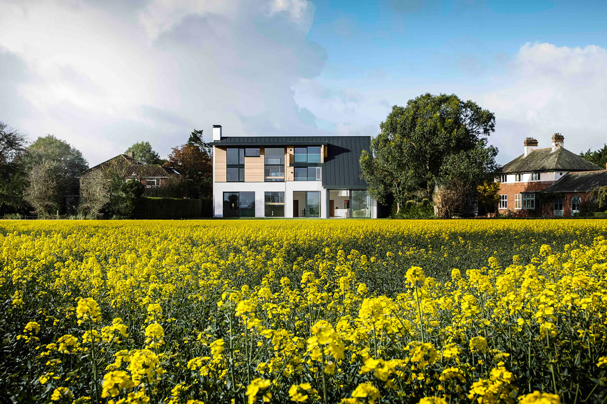 A Luminous Contemporary Home with Pitched Roof and Large Chimney in Hampshire by OB Architecture (2)