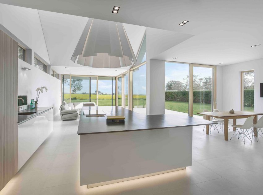 A Luminous Contemporary Home with Pitched Roof and Large Chimney in Hampshire by OB Architecture (8)