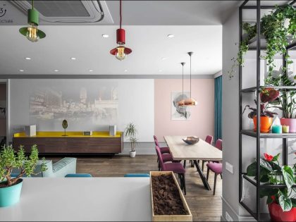 A Playful and Vibrant Apartment with Cheerful Colorful Accents in Kiev, Ukraine