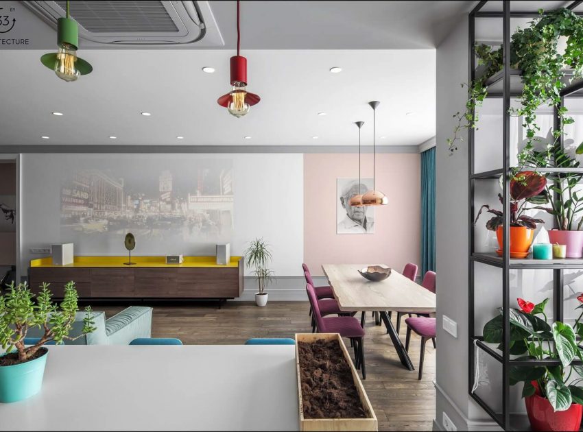 A Playful and Vibrant Apartment with Cheerful Colorful Accents in Kiev, Ukraine by 33BY Architecture (1)