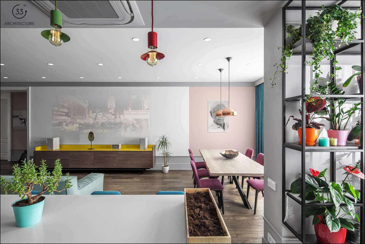 A Playful and Vibrant Apartment with Cheerful Colorful Accents in Kiev, Ukraine by 33BY Architecture (1)