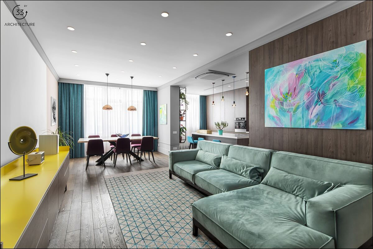 A Playful and Vibrant Apartment with Cheerful Colorful Accents in Kiev, Ukraine by 33BY Architecture (2)