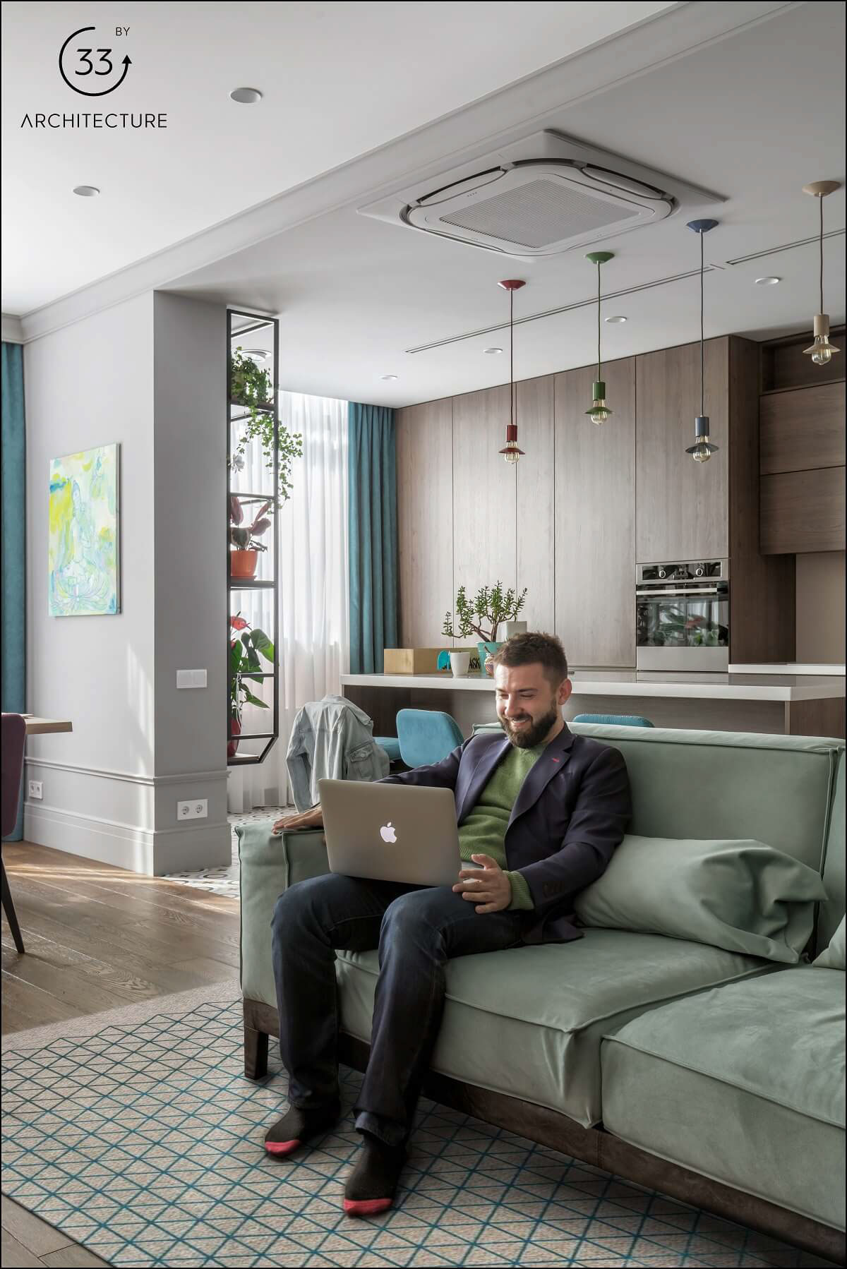 A Playful and Vibrant Apartment with Cheerful Colorful Accents in Kiev, Ukraine by 33BY Architecture (4)