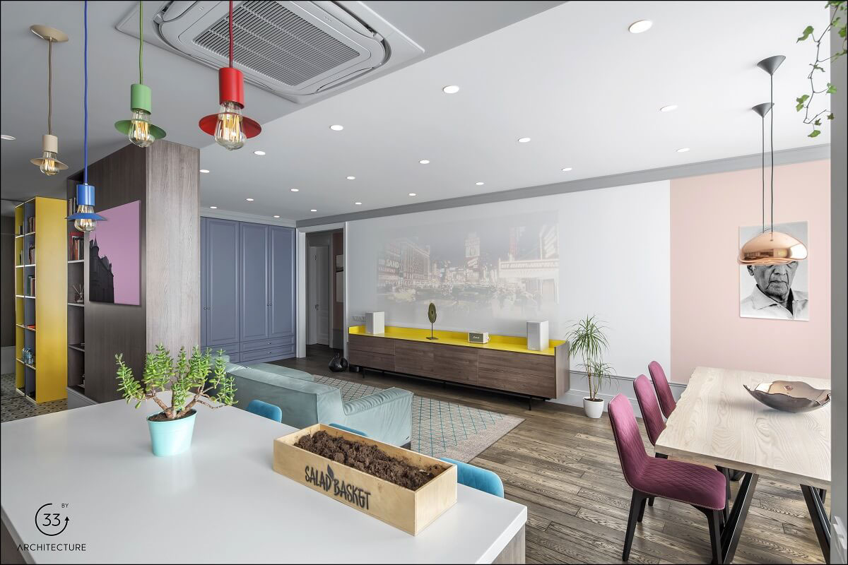 A Playful and Vibrant Apartment with Cheerful Colorful Accents in Kiev, Ukraine by 33BY Architecture (6)