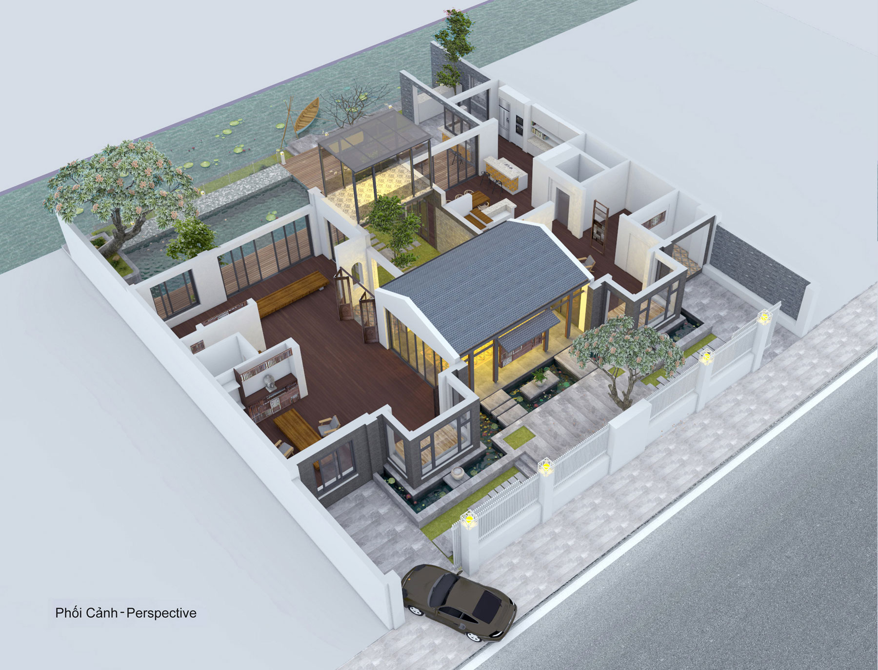 A Sensational Modern Home with Exquisite Landscaping in Ha Noi, Vietnam by Landmak Architecture (34)