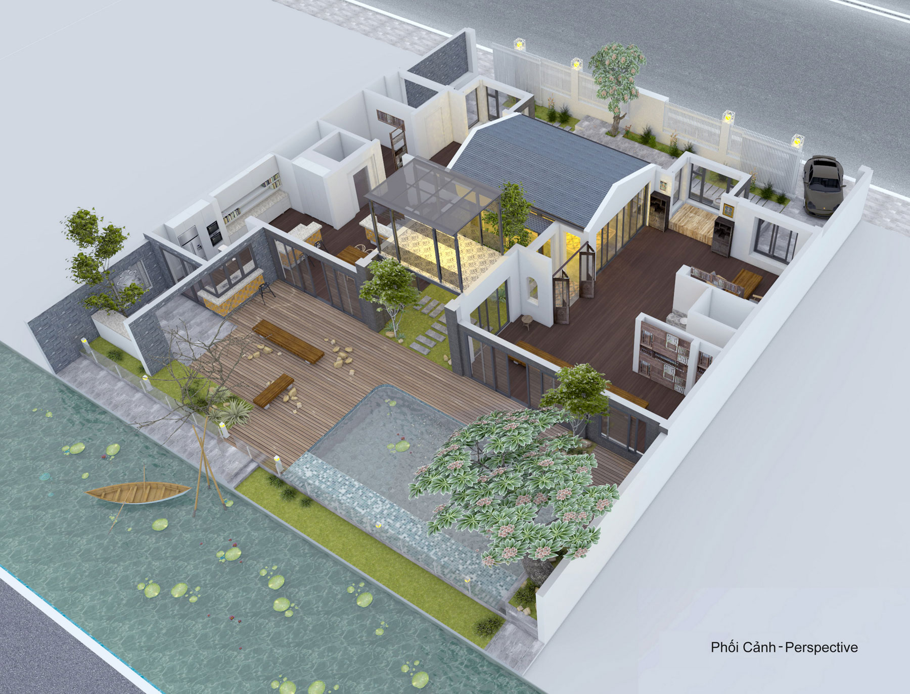 A Sensational Modern Home with Exquisite Landscaping in Ha Noi, Vietnam by Landmak Architecture (35)